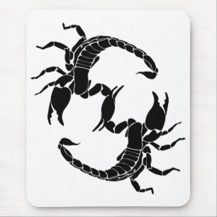 Black & White Letter S - Two Scorpions Mouse Pad