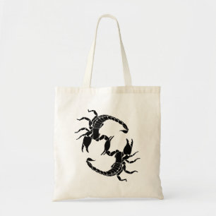 Black & White Letter S - Two Scorpions Tote Bag