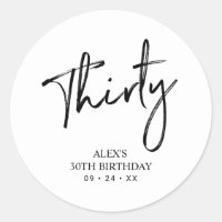 Black & White | Lettering Birthday Favor Thank you