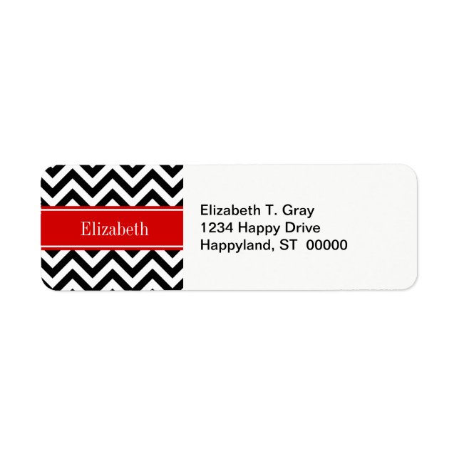 Black White LG Chevron Red Name monogram (Devant)
