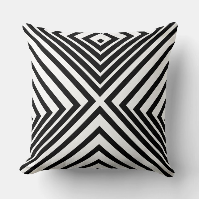 Black & White Light & Shadow Pattern- Throw Pillow (Front)