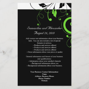 Black/White/Lime Green Bold Swirl Program Flyer
