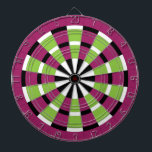 Black White Lime & Purple Dartboard<br><div class="desc">Black, white, purple and lime dartboard.</div>