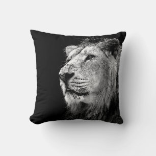 Black & White Lion American MoJo Pillow