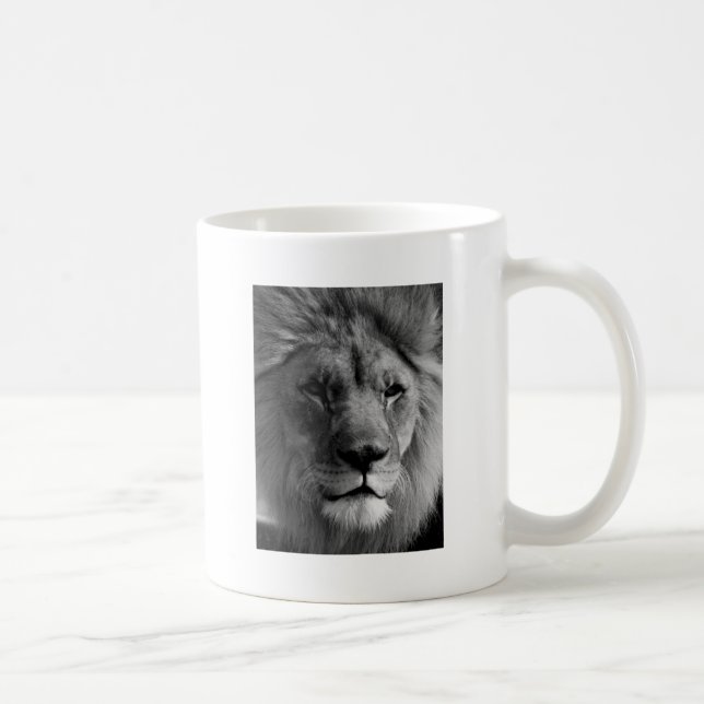 Black & White Lion Coffee Mug (Right)