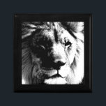 Black & White Lion Gift Box<br><div class="desc">Animal Art Photography - Wild Animals Digital Images</div>
