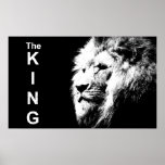 Black & White Lion Head Modern Pop Art Template Poster<br><div class="desc">Black & White Lion Head Modern Pop Art Template Elegant Poster.</div>