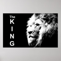 Black & White Lion Head Modern Pop Art Template