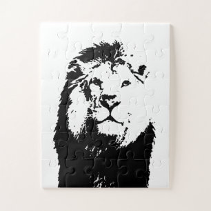 Black & White Lion Jigsaw Puzzle
