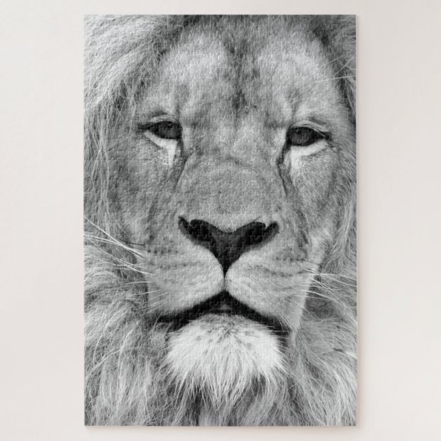 Black & White Lion Jigsaw Puzzle (Vertical)