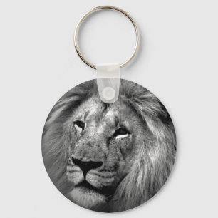 Black & White Lion Keychain