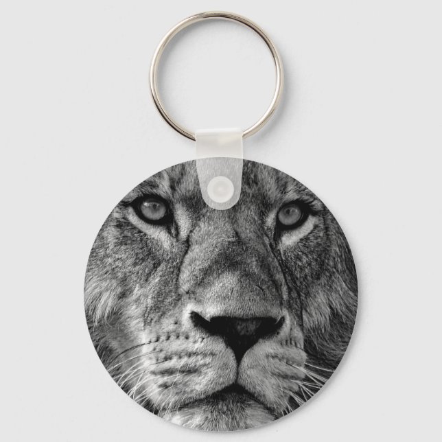 Black & White Lion Keychain (Front)