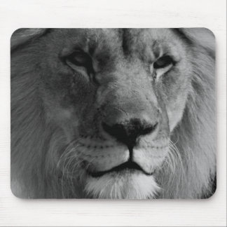 Black & White Lion Mouse Pad