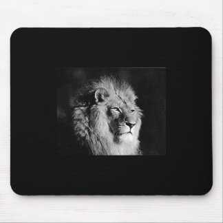 Black & White Lion Photo Mouse Pad