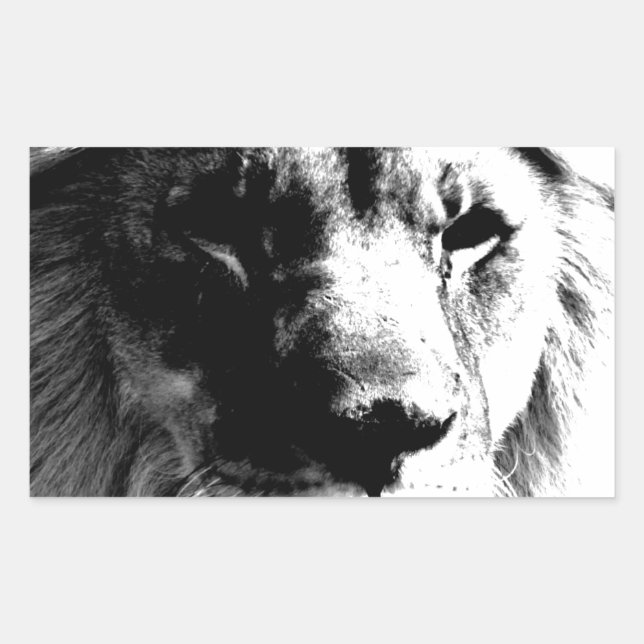 Black & White Lion Sticker (Front)