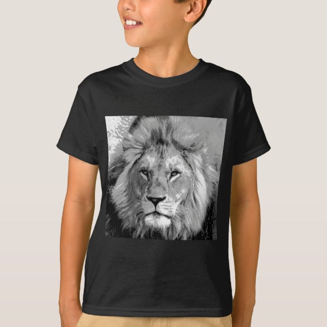 Black White Lion T-Shirt (Front)