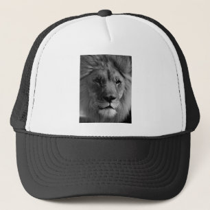 Black & White Lion Trucker Hat