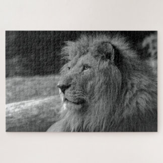 Black & White Lion - Wild Animal Jigsaw Puzzle