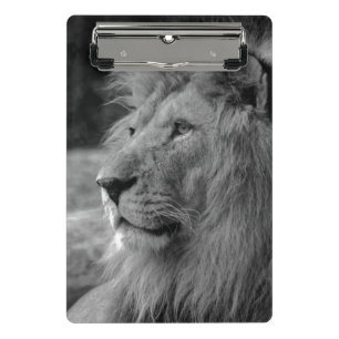 Black & White Lion - Wild Animal Mini Clipboard