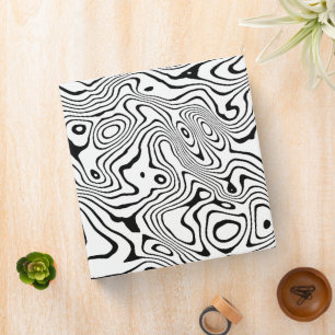 Black White liquid swirl Abstract Design Binder