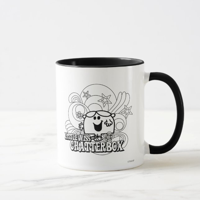 Black & White Little Miss Chatterbox Mug (Right)