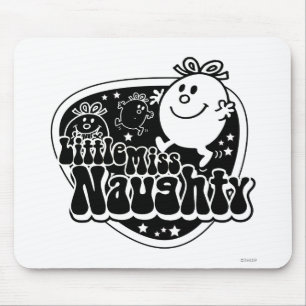 Black & White Little Miss Naughty Mouse Pad