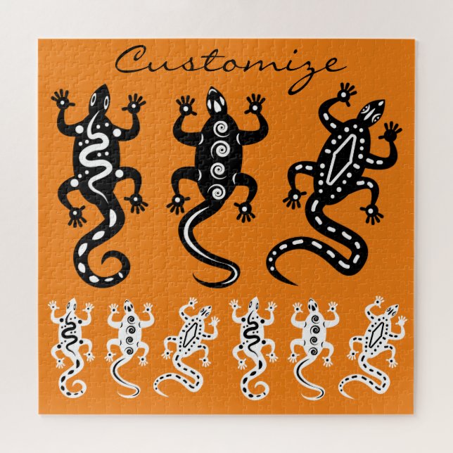 Black/White Lizards Thunder_Cove Southwest Style Jigsaw Puzzle (Horizontal)