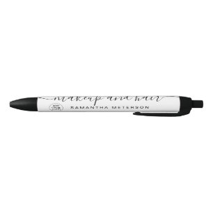 Black white logo minimalist makeup name ink pen