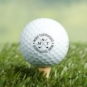 Black & White Logo Monogram for a Golf-Player  Golf Balls