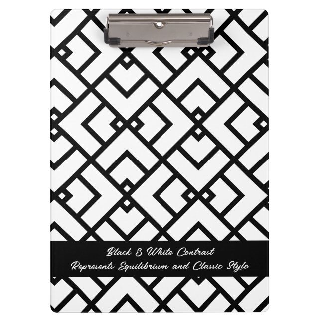 Black White Logo Tagline Pro clipboard (Front)