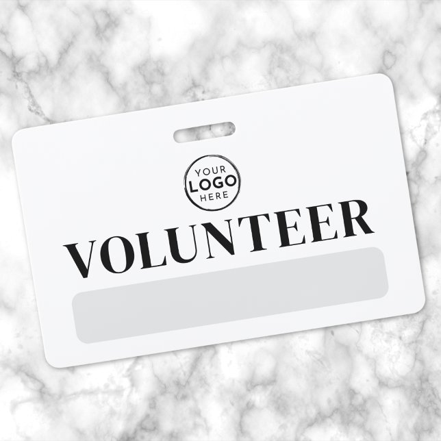 Black White Logo Volunteer Badge (Black White Logo Volunteer Badge)
