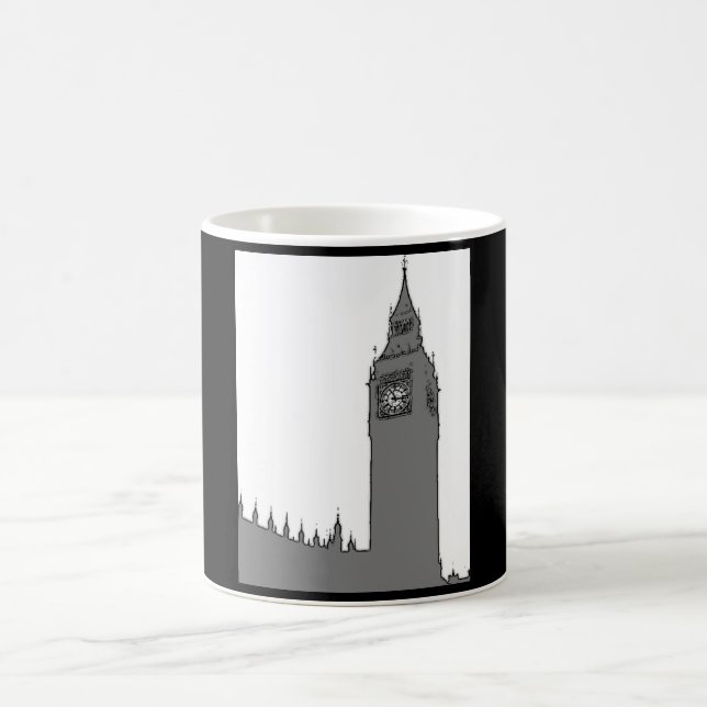 Black & White London Big Ben Mug (Center)