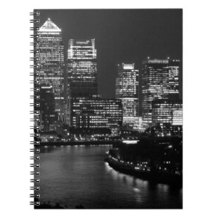 Black White London City Night UK Travel Notebook