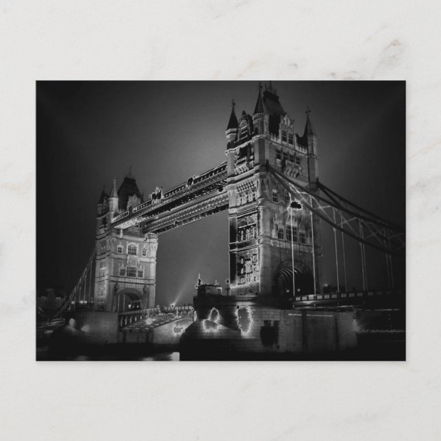 Black & White London Tower Bridge Post Cards (Front)