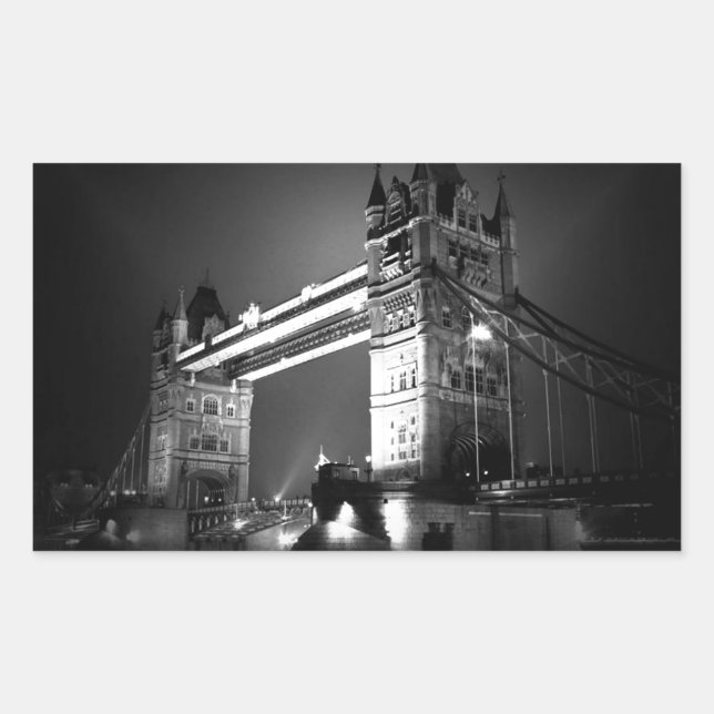 Black & White London Tower Bridge Sticker (Front)