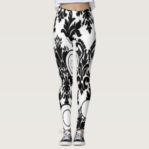 black white long print leggings teenager