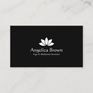 Black & White Lotus Flower Business Card