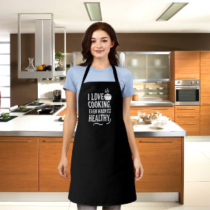 Black white love cooking fun humour quote apron