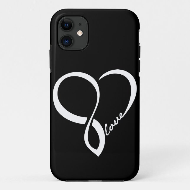 Black & White Love Heart iPhone Case (Back)