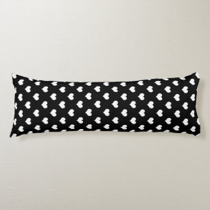 Black White Love Heart Pattern Design Body Pillow