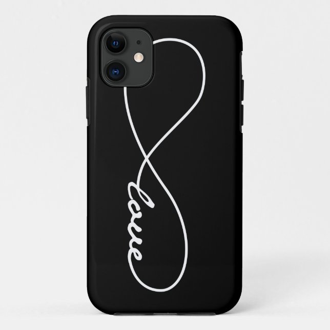 Black & White Love Infinity iPhone Case (Back)