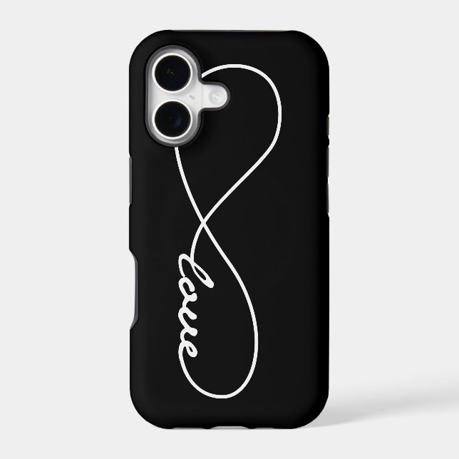 Black & White Love Infinity iPhone Case (Back)