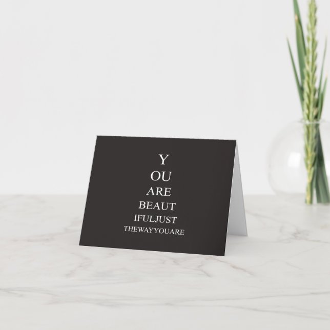 Black White Love Inspirational Quote Card (Front)