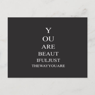 Black White Love Inspirational Quote Postcard
