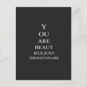 Black White Love Inspirational Quote Postcard