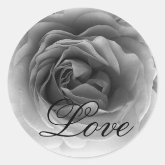 Black & White LOVE Rose - Wedding Envelope Seal
