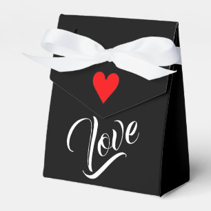 Black & White Love with Heart Tent Favour Box