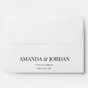  Black & White Luxe Minimalist Engagement  Envelope