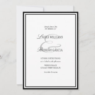 Black White Luxe Money Wedding Invitation