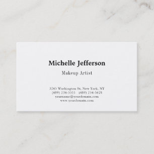 Black & White Make up Artist Modern Plain Business Card
